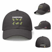 Funny Prehistoric Dinosaur Tennis Player Baseball Cap Gift For Tennis Fans