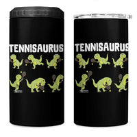 Funny Prehistoric Dinosaur Tennis Player 4 in 1 Can Cooler Tumbler Gift For Tennis Fans - Wonder Print Shop