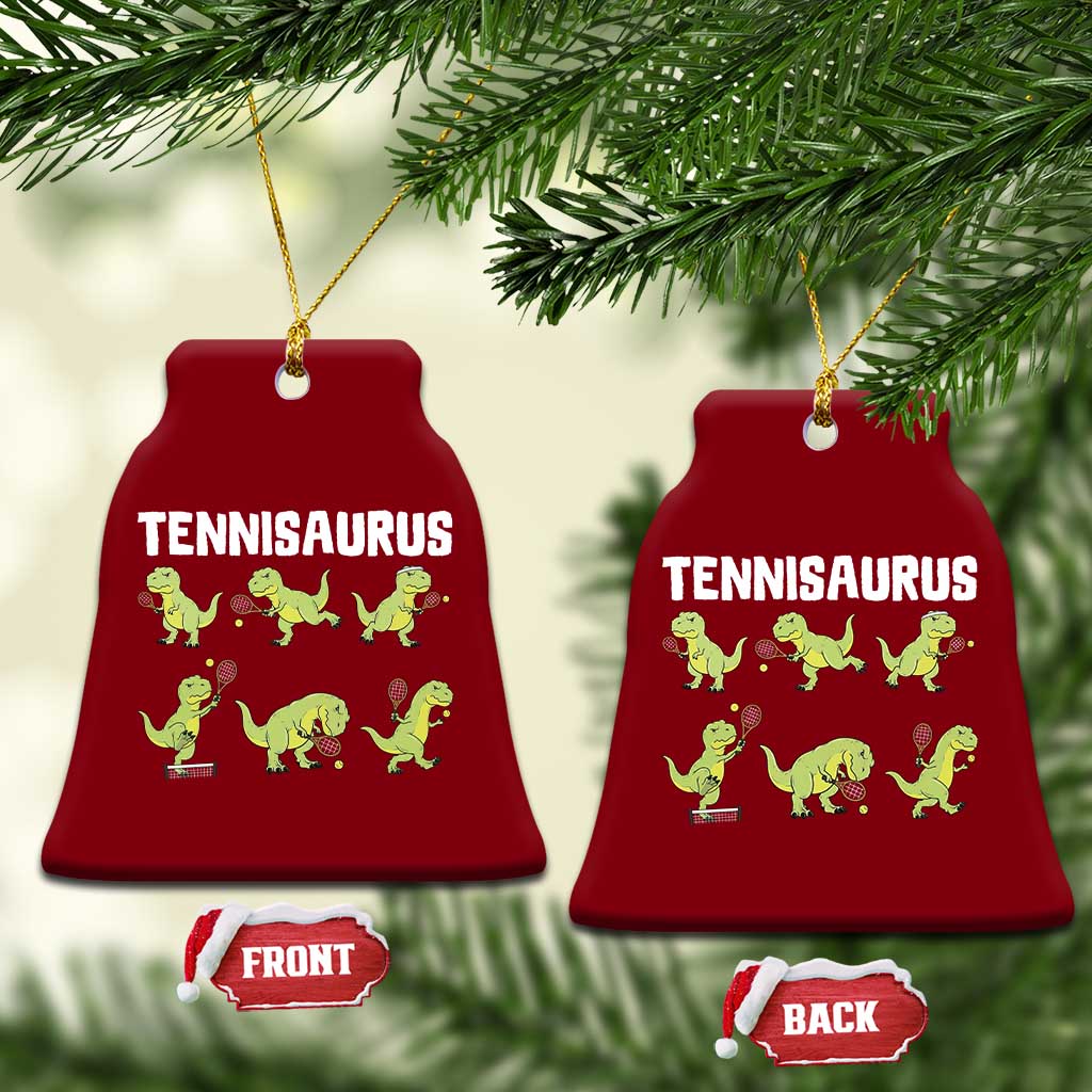 Funny Prehistoric Dinosaur Tennis Player Ceramic Ornament Gift For Tennis Fans - Wonder Print Shop