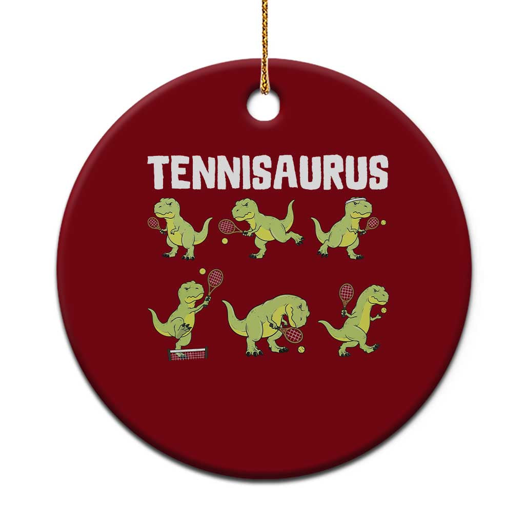 Funny Prehistoric Dinosaur Tennis Player Ceramic Ornament Gift For Tennis Fans - Wonder Print Shop