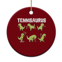 Funny Prehistoric Dinosaur Tennis Player Ceramic Ornament Gift For Tennis Fans - Wonder Print Shop