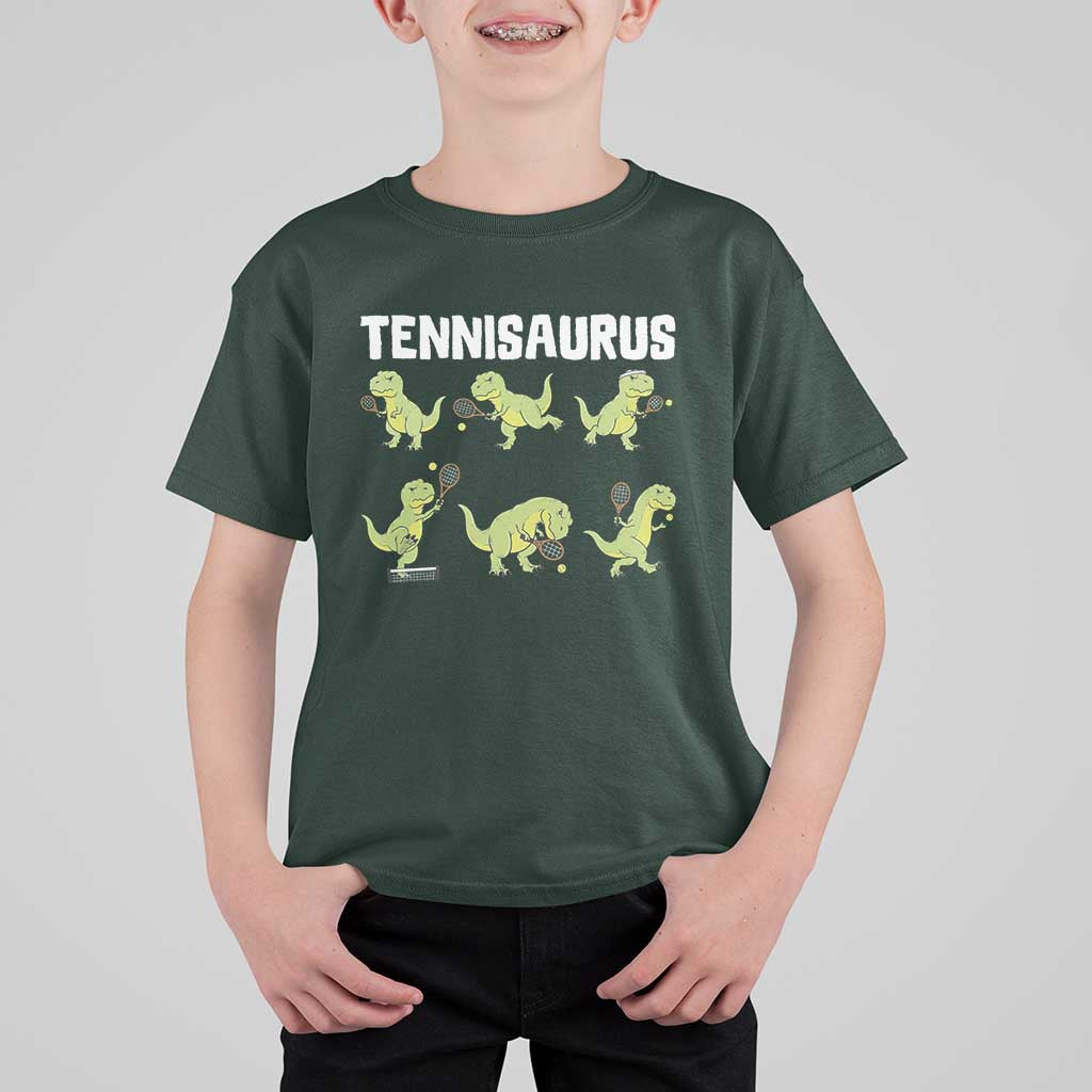 Funny Prehistoric Dinosaur Tennis Player T Shirt For Kid Gift For Tennis Fans - Wonder Print Shop