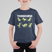 Funny Prehistoric Dinosaur Tennis Player T Shirt For Kid Gift For Tennis Fans - Wonder Print Shop
