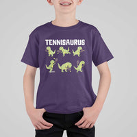 Funny Prehistoric Dinosaur Tennis Player T Shirt For Kid Gift For Tennis Fans - Wonder Print Shop