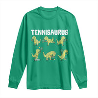 Funny Prehistoric Dinosaur Tennis Player Long Sleeve Shirt Gift For Tennis Fans - Wonder Print Shop