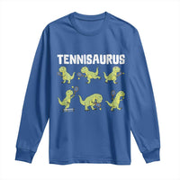 Funny Prehistoric Dinosaur Tennis Player Long Sleeve Shirt Gift For Tennis Fans - Wonder Print Shop