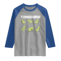 Funny Prehistoric Dinosaur Tennis Player Raglan Shirt Gift For Tennis Fans - Wonder Print Shop
