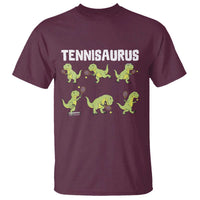 Funny Prehistoric Dinosaur Tennis Player T Shirt Gift For Tennis Fans - Wonder Print Shop