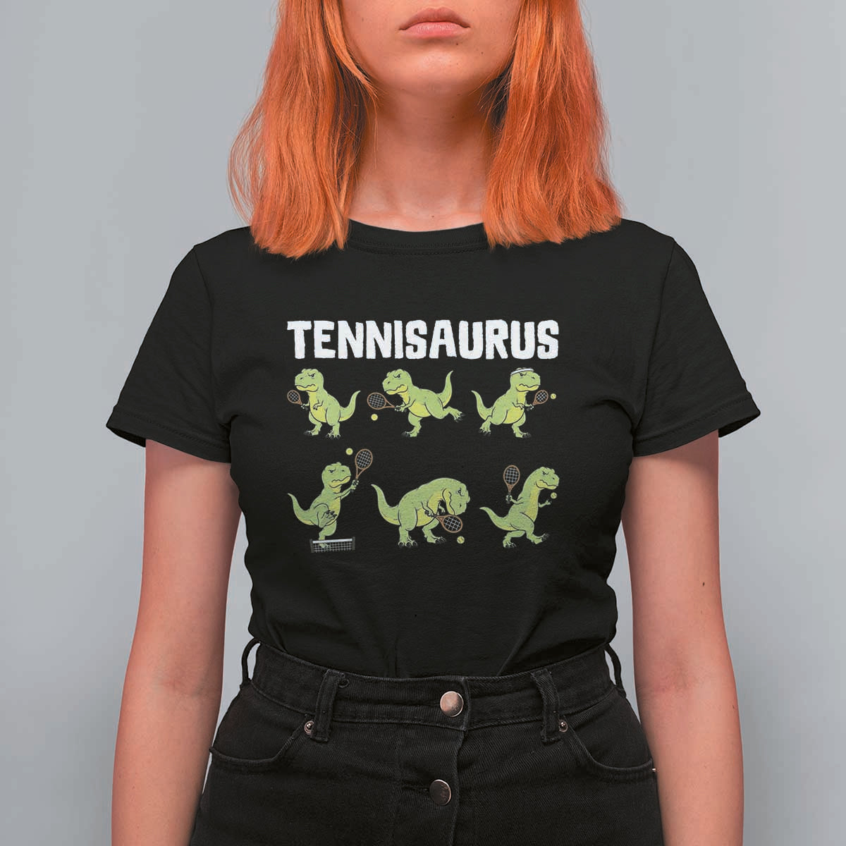 Funny Prehistoric Dinosaur Tennis Player T Shirt For Women Gift For Tennis Fans - Wonder Print Shop