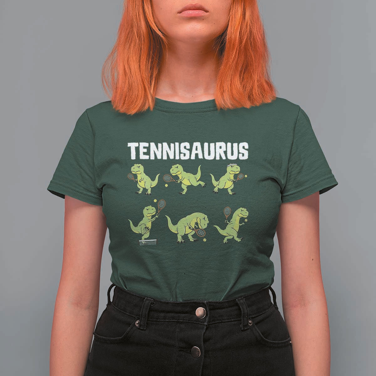 Funny Prehistoric Dinosaur Tennis Player T Shirt For Women Gift For Tennis Fans - Wonder Print Shop