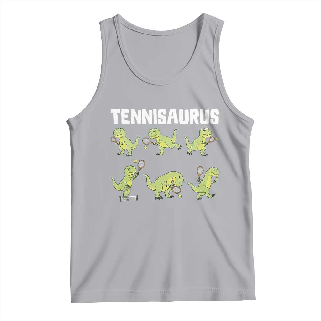 Funny Prehistoric Dinosaur Tennis Player Tank Top Gift For Tennis Fans - Wonder Print Shop