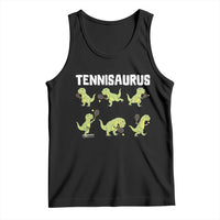 Funny Prehistoric Dinosaur Tennis Player Tank Top Gift For Tennis Fans - Wonder Print Shop