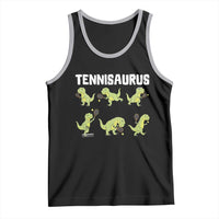 Funny Prehistoric Dinosaur Tennis Player Tank Top Gift For Tennis Fans - Wonder Print Shop