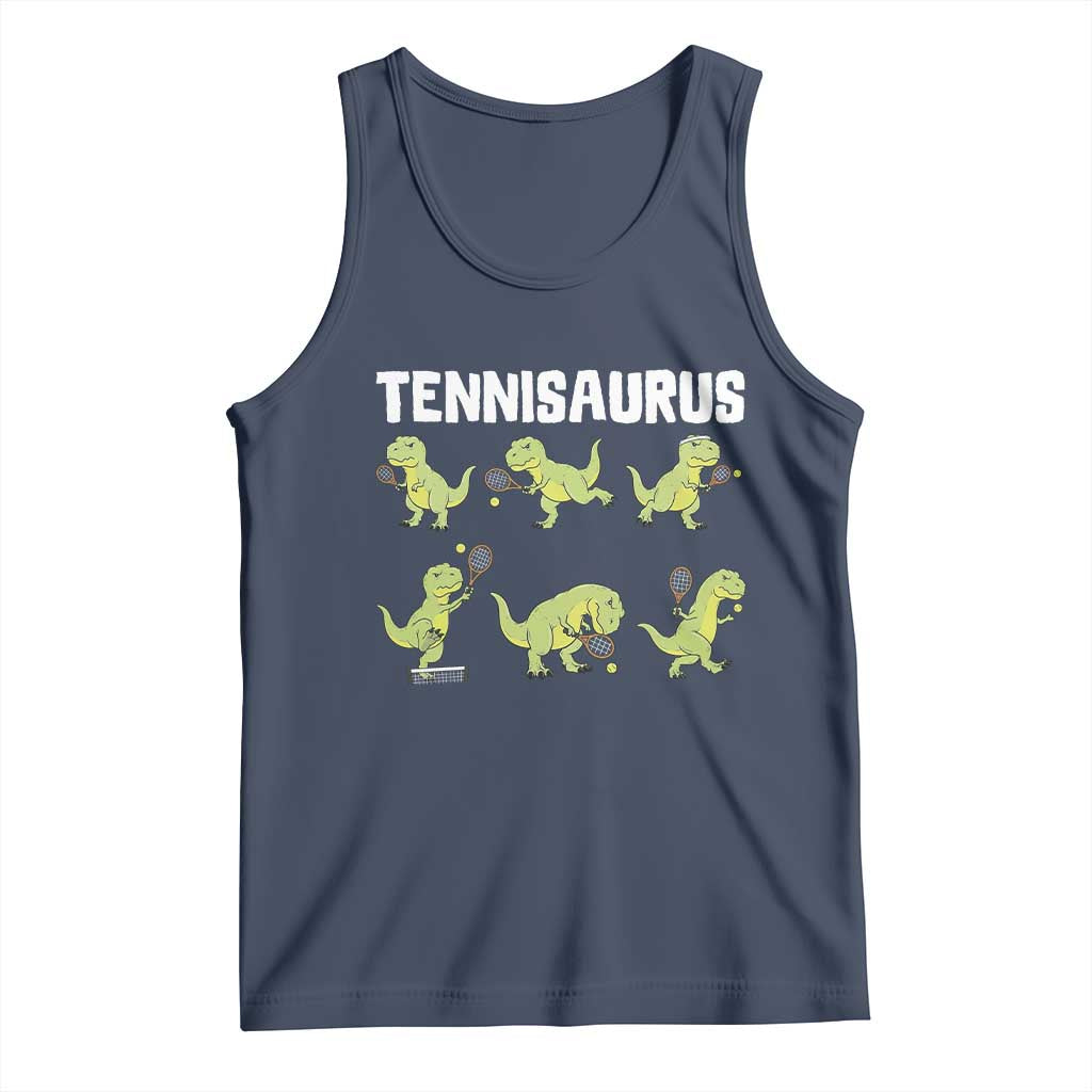 Funny Prehistoric Dinosaur Tennis Player Tank Top Gift For Tennis Fans - Wonder Print Shop