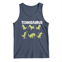 Funny Prehistoric Dinosaur Tennis Player Tank Top Gift For Tennis Fans - Wonder Print Shop