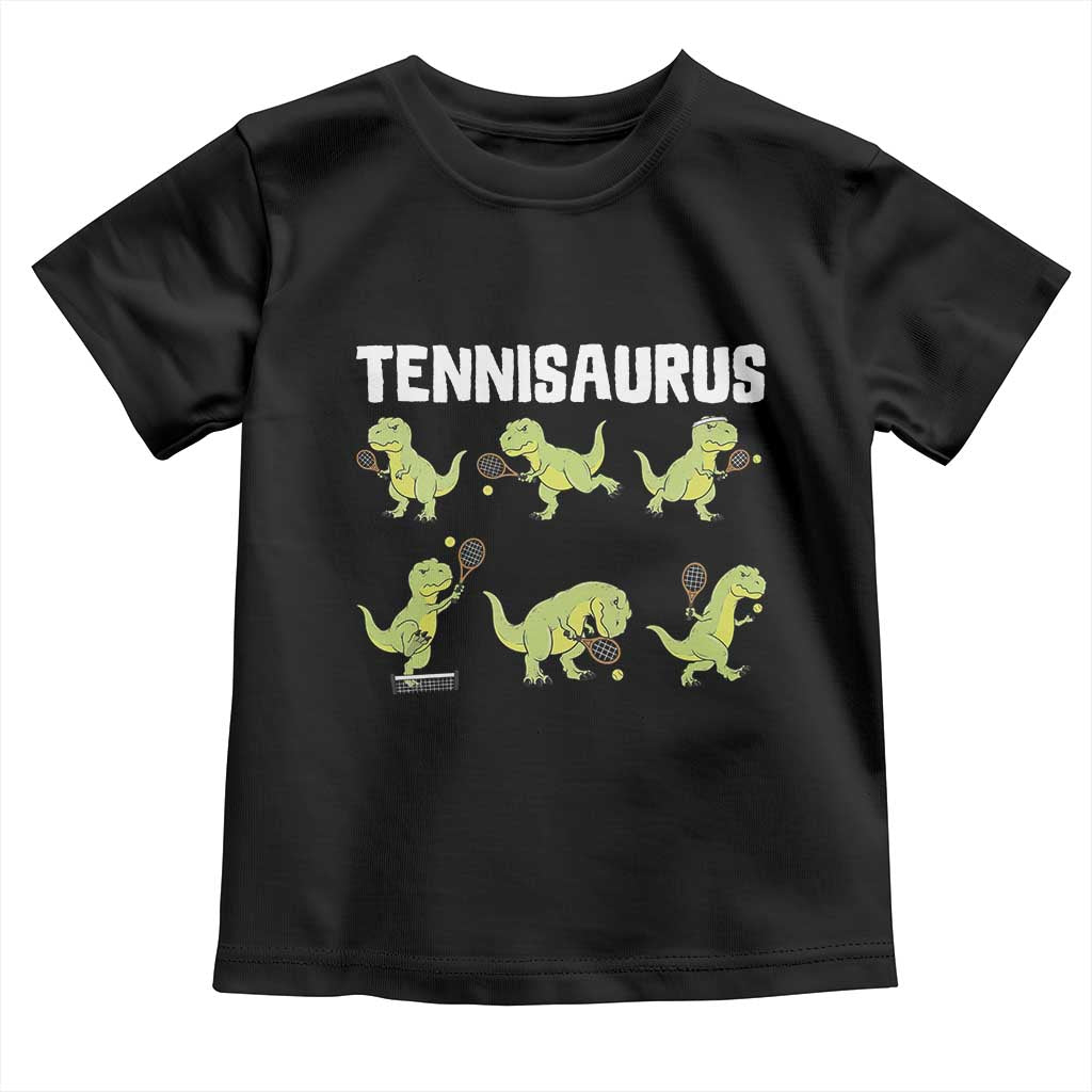 Funny Prehistoric Dinosaur Tennis Player Toddler T Shirt Gift For Tennis Fans - Wonder Print Shop