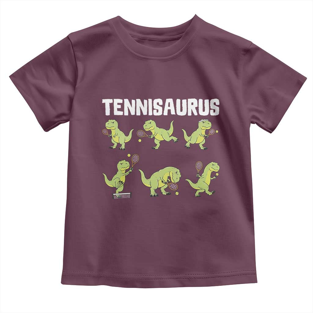 Funny Prehistoric Dinosaur Tennis Player Toddler T Shirt Gift For Tennis Fans - Wonder Print Shop