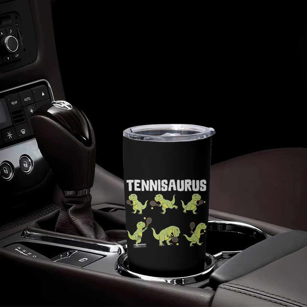Funny Prehistoric Dinosaur Tennis Player Tumbler Cup Gift For Tennis Fans - Wonder Print Shop