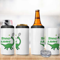 Funny Tennis Dinosaur Tennis Lover 4 in 1 Can Cooler Tumbler Gift For Tennis Fans - Wonder Print Shop