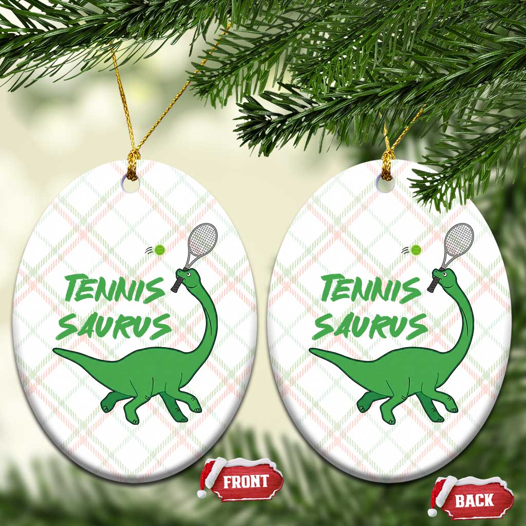 Funny Tennis Dinosaur Tennis Lover Ceramic Ornament Gift For Tennis Fans - Wonder Print Shop