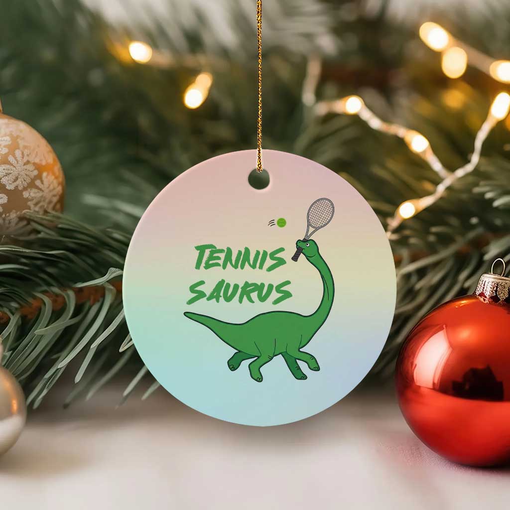 Funny Tennis Dinosaur Tennis Lover Ceramic Ornament Gift For Tennis Fans - Wonder Print Shop