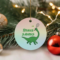 Funny Tennis Dinosaur Tennis Lover Ceramic Ornament Gift For Tennis Fans - Wonder Print Shop