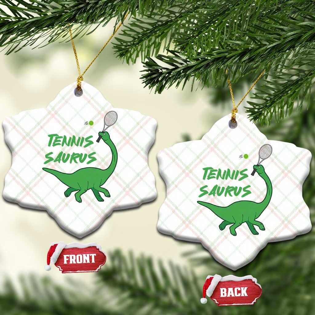 Funny Tennis Dinosaur Tennis Lover Ceramic Ornament Gift For Tennis Fans - Wonder Print Shop