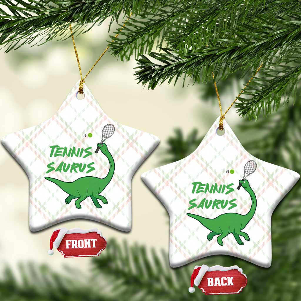 Funny Tennis Dinosaur Tennis Lover Ceramic Ornament Gift For Tennis Fans - Wonder Print Shop