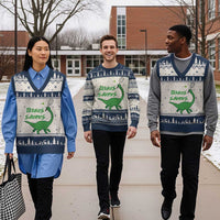 Funny Tennis Dinosaur Tennis Lover V-Neck Knit Sweater Vest Gift For Tennis Fans - Wonder Print Shop