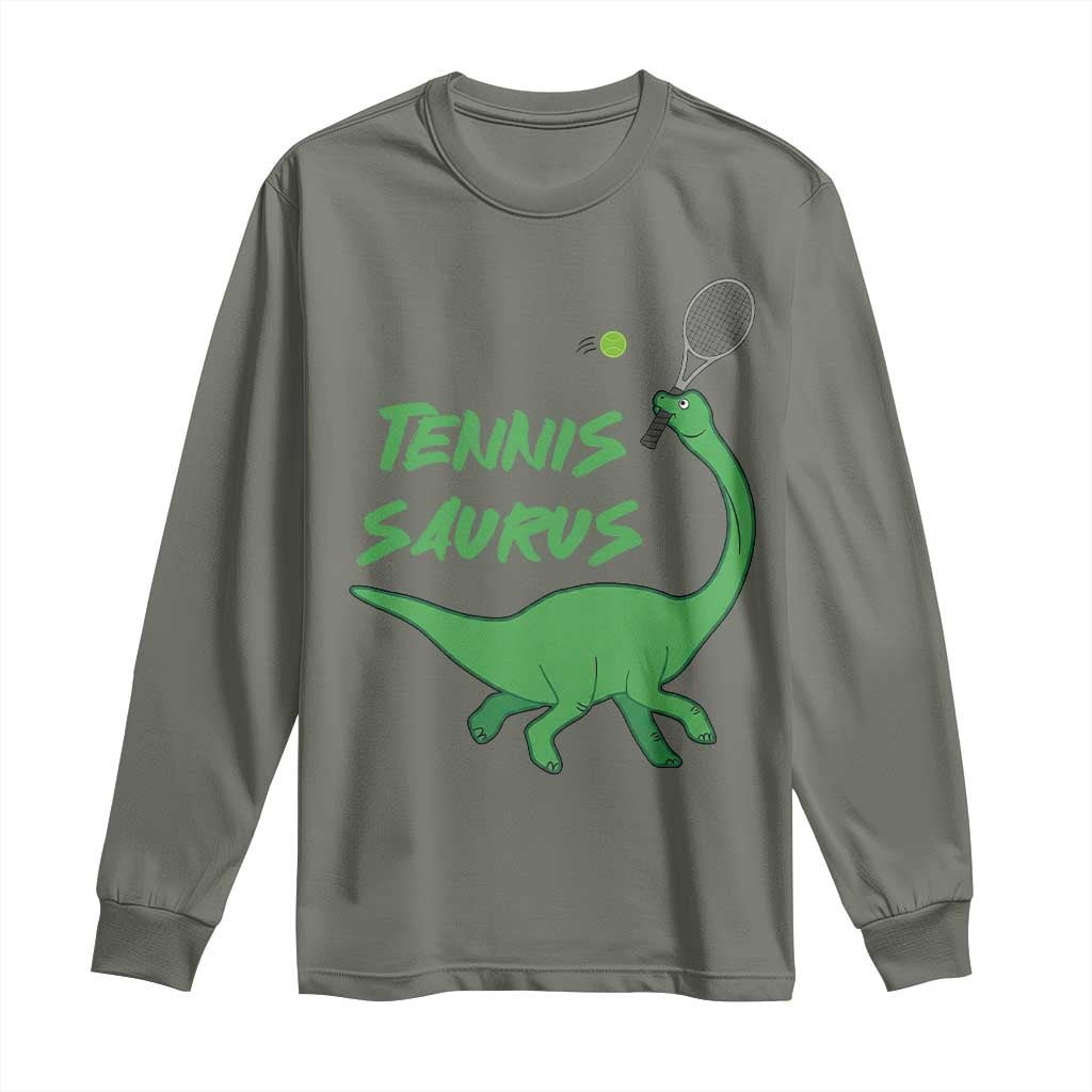 Funny Tennis Dinosaur Tennis Lover Long Sleeve Shirt Gift For Tennis Fans - Wonder Print Shop