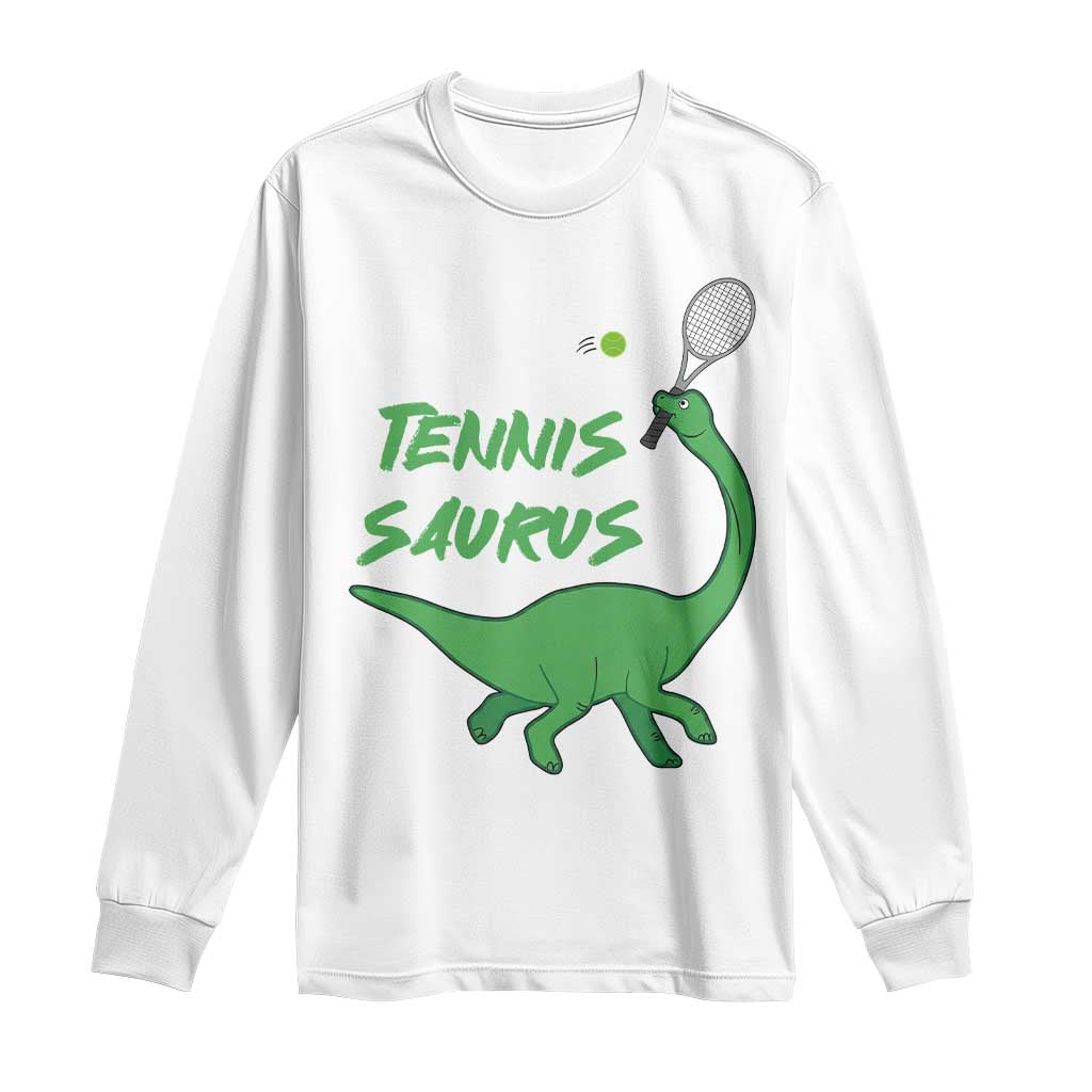 Funny Tennis Dinosaur Tennis Lover Long Sleeve Shirt Gift For Tennis Fans - Wonder Print Shop
