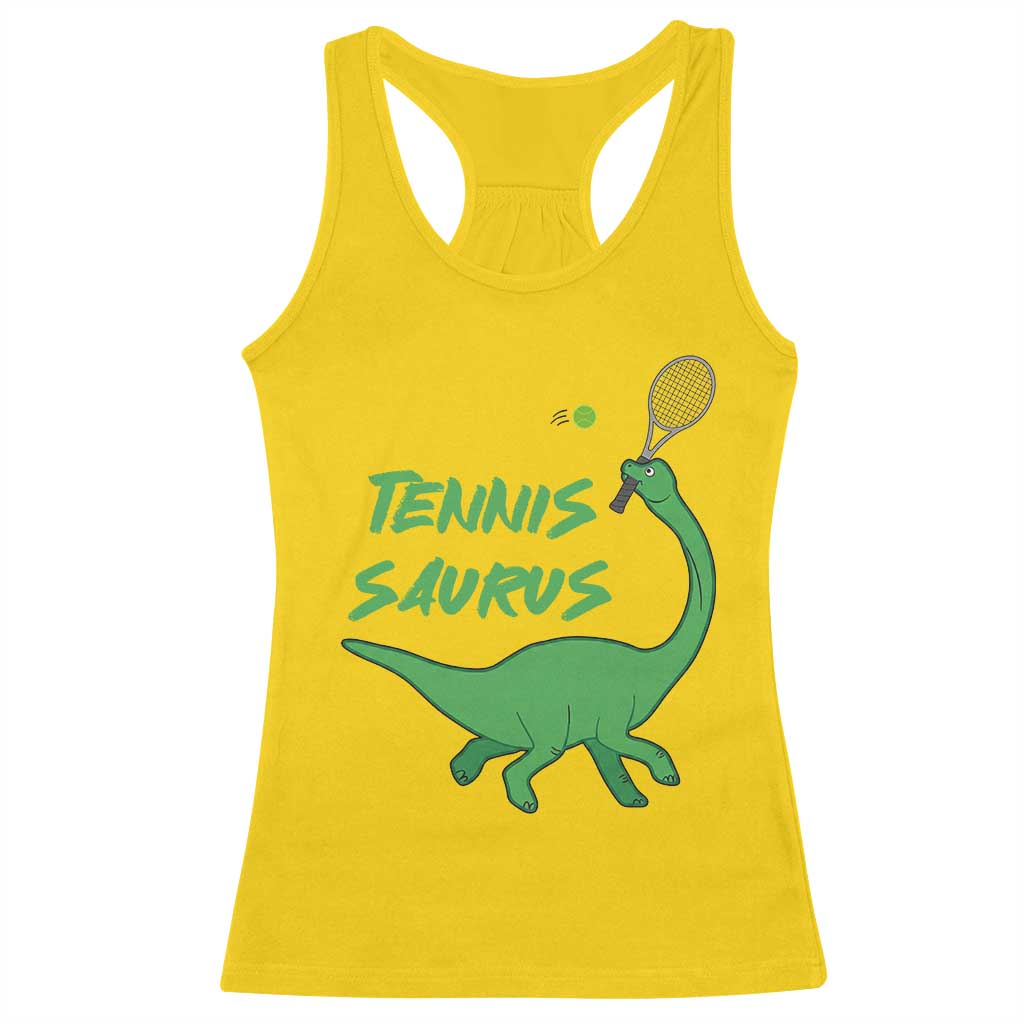 Funny Tennis Dinosaur Tennis Lover Racerback Tank Top Gift For Tennis Fans - Wonder Print Shop