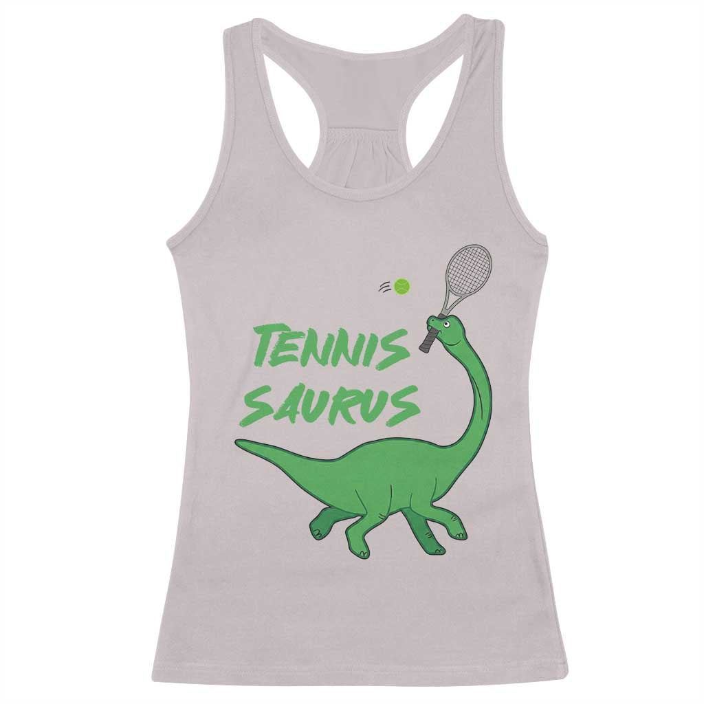 Funny Tennis Dinosaur Tennis Lover Racerback Tank Top Gift For Tennis Fans - Wonder Print Shop
