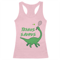 Funny Tennis Dinosaur Tennis Lover Racerback Tank Top Gift For Tennis Fans - Wonder Print Shop