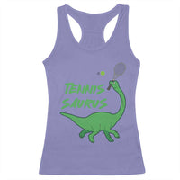 Funny Tennis Dinosaur Tennis Lover Racerback Tank Top Gift For Tennis Fans - Wonder Print Shop
