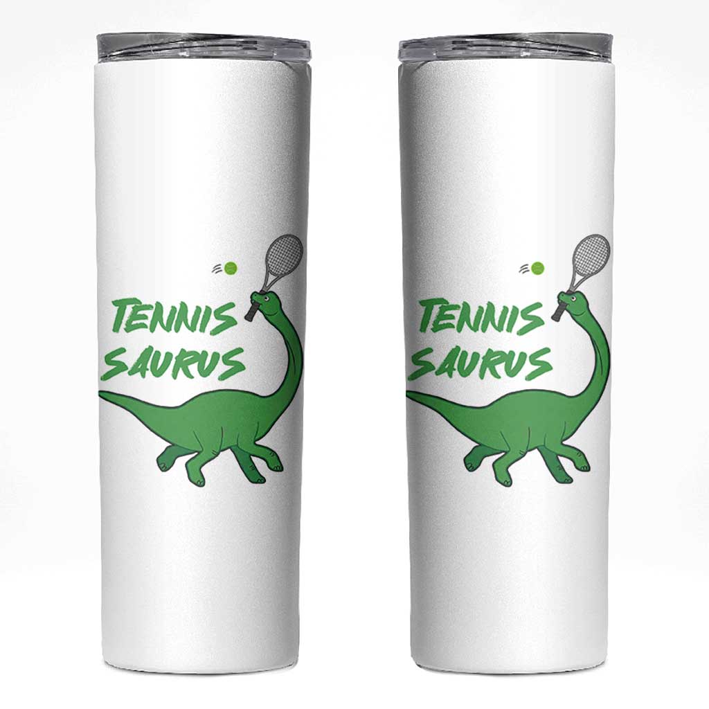 Funny Tennis Dinosaur Tennis Lover Skinny Tumbler Gift For Tennis Fans - Wonder Print Shop