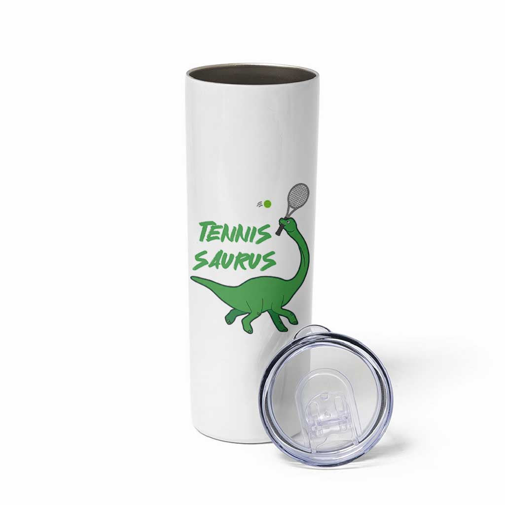 Funny Tennis Dinosaur Tennis Lover Skinny Tumbler Gift For Tennis Fans - Wonder Print Shop