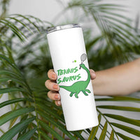 Funny Tennis Dinosaur Tennis Lover Skinny Tumbler Gift For Tennis Fans - Wonder Print Shop