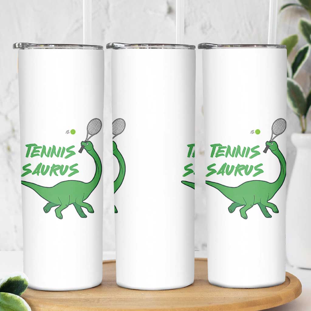 Funny Tennis Dinosaur Tennis Lover Skinny Tumbler Gift For Tennis Fans - Wonder Print Shop