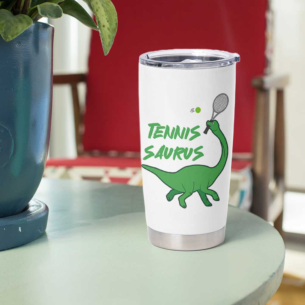 Funny Tennis Dinosaur Tennis Lover Tumbler Cup Gift For Tennis Fans - Wonder Print Shop