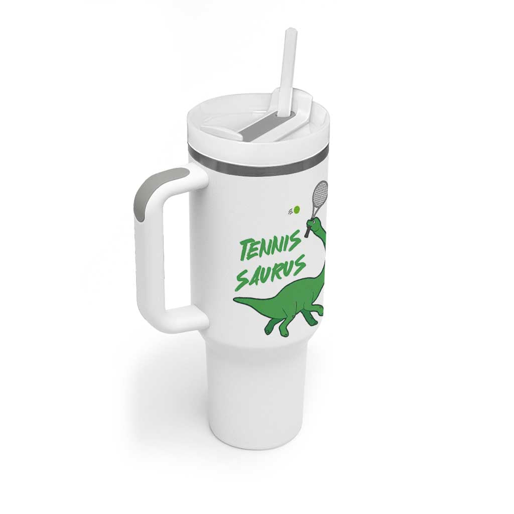 Funny Tennis Dinosaur Tennis Lover Tumbler With Handle Gift For Tennis Fans - Wonder Print Shop