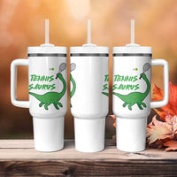 Funny Tennis Dinosaur Tennis Lover Tumbler With Handle Gift For Tennis Fans - Wonder Print Shop