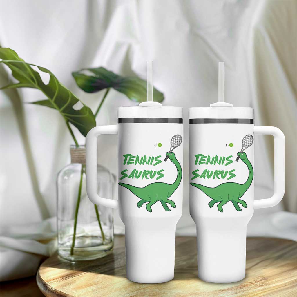 Funny Tennis Dinosaur Tennis Lover Tumbler With Handle Gift For Tennis Fans - Wonder Print Shop