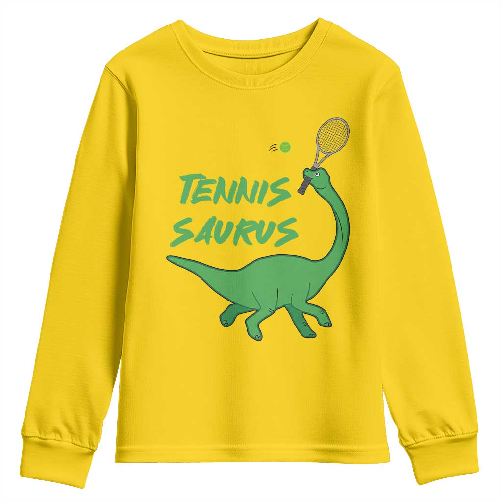 Funny Tennis Dinosaur Tennis Lover Youth Sweatshirt Gift For Tennis Fans - Wonder Print Shop