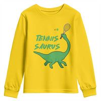 Funny Tennis Dinosaur Tennis Lover Youth Sweatshirt Gift For Tennis Fans - Wonder Print Shop