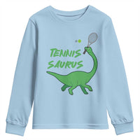 Funny Tennis Dinosaur Tennis Lover Youth Sweatshirt Gift For Tennis Fans - Wonder Print Shop