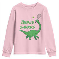 Funny Tennis Dinosaur Tennis Lover Youth Sweatshirt Gift For Tennis Fans - Wonder Print Shop