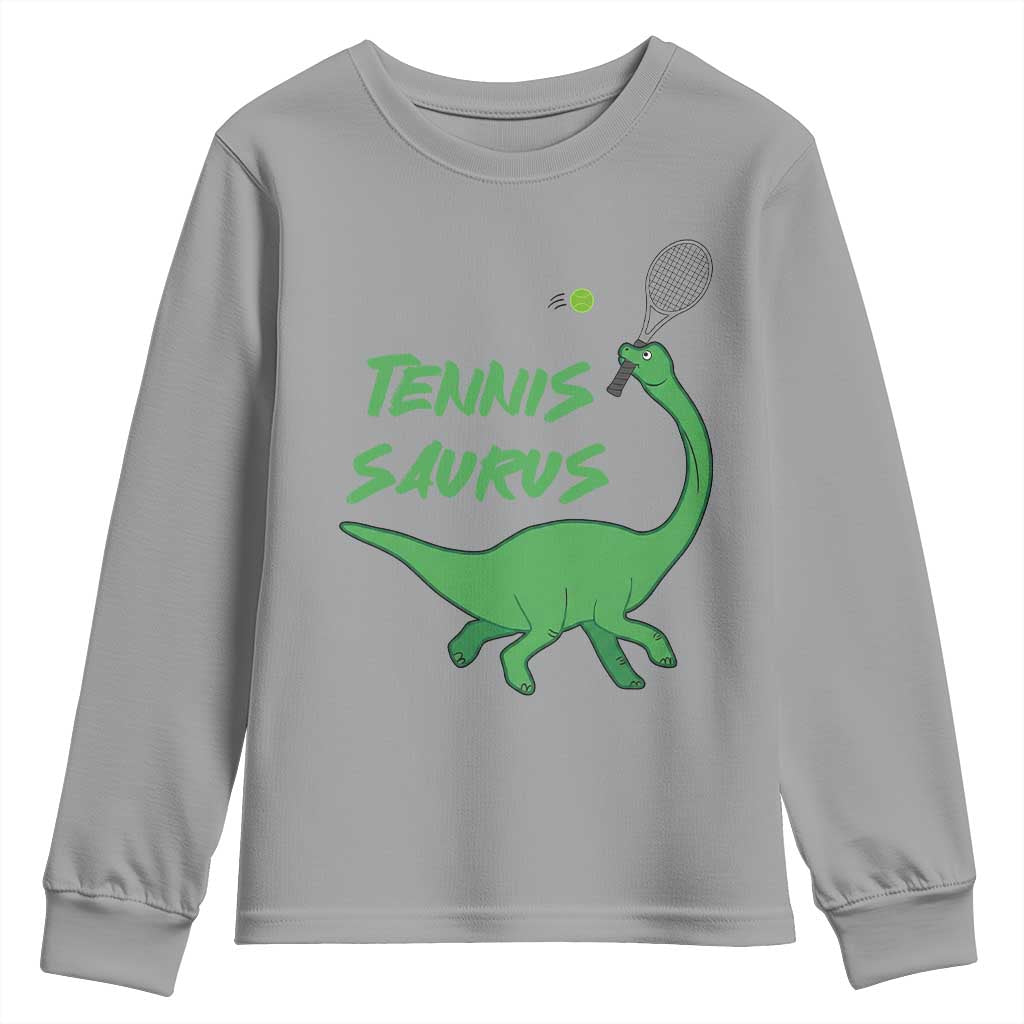 Funny Tennis Dinosaur Tennis Lover Youth Sweatshirt Gift For Tennis Fans - Wonder Print Shop
