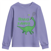 Funny Tennis Dinosaur Tennis Lover Youth Sweatshirt Gift For Tennis Fans - Wonder Print Shop