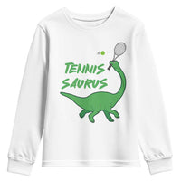 Funny Tennis Dinosaur Tennis Lover Youth Sweatshirt Gift For Tennis Fans - Wonder Print Shop